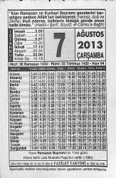 7 Ağustos 2013 Takvim Yaprağı - Doğum Günü Hediyesi EFMN13550 - Gökçekoleksiyon