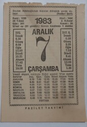 7 Aralık 1983 Takvim Yaprağı - Doğum Günü Hediyesi EFM(N)6887 - Gökçekoleksiyon