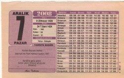 7 Aralık 2008 Takvim Yaprağı EFM(N)4350 - 2