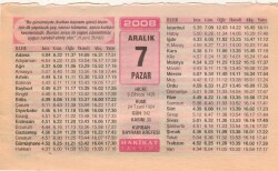 7 Aralık 2008 Takvim Yaprağı EFM(N)4442 - 2