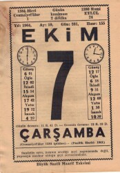 7 Ekim 1964 Takvim Yaprağı EFM(N)3527 - 3
