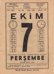 7 Ekim 1965 Takvim Yaprağı EFM(N)3528 - 2