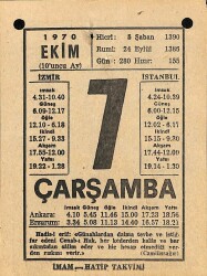 7 Ekim 1970 Takvim Yaprağı - Doğum Günü Hediyesi EFM(N)10536 - 3