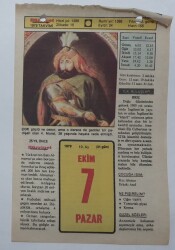 7 Ekim 1979 Takvim Yaprağı - Doğum Günü Hediyesi EFM(N)7357 - Gökçekoleksiyon