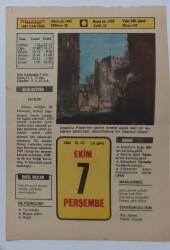 7 Ekim 1982 Takvim Yaprağı - Doğum Günü Hediyesi EFM(N)7264 - Gökçekoleksiyon