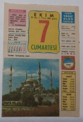 7 Ekim 1989 Takvim Yaprağı - Doğum Günü Hediyesi EFM(N)6578 - Gökçekoleksiyon