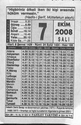7 Ekim 2008 Takvim Yaprağı - Doğum Günü Hediyesi EFM(N)10649 - 3
