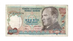 7. Emisyon 1. Tertip 5000 Türk Lirası Seri A03 Temiz - TCK9896 - 1