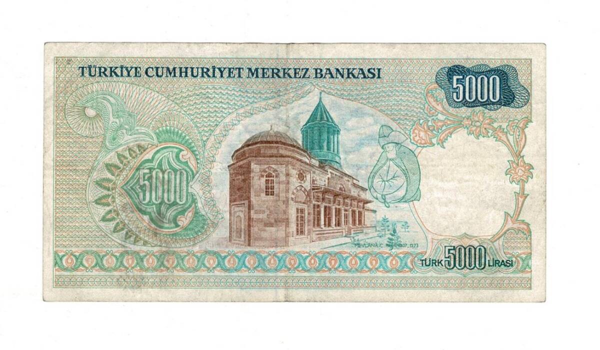 7. Emisyon 1. Tertip 5000 Türk Lirası Seri A36 Temiz - TCK9895 - 2