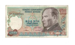 7. Emisyon 1. Tertip 5000 Türk Lirası Seri A37 ÇT - TCK9894 - 1