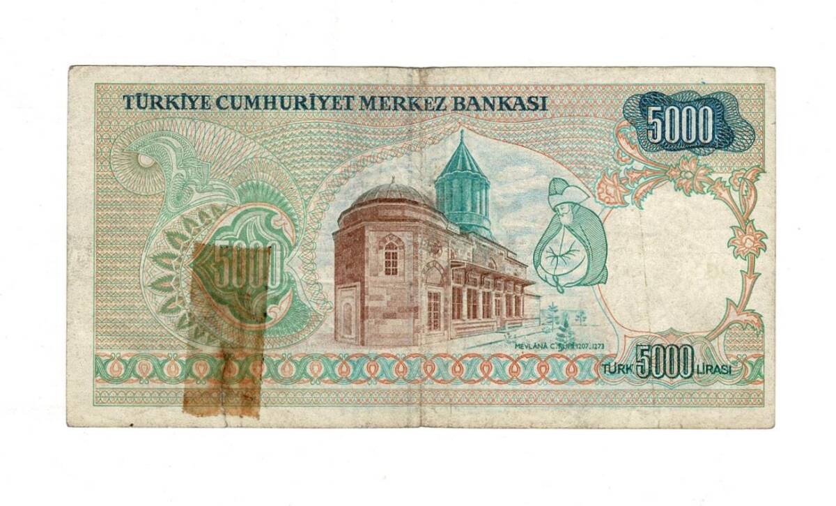 7. Emisyon 1. Tertip 5000 Türk Lirası Seri A38 Temiz - TCK9891 - 2