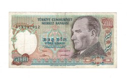 7. Emisyon 1. Tertip 5000 Türk Lirası Seri A39 Temiz - TCK9892 - 1