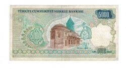 7. Emisyon 1. Tertip 5000 Türk Lirası Seri A39 Temiz - TCK9892 - 2
