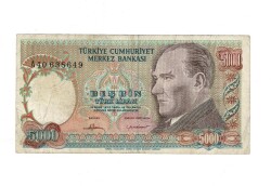 7. Emisyon 1. Tertip 5000 Türk Lirası Seri A40 Temiz - TCK9893 - 1