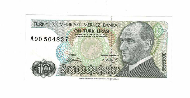 7. Emisyon 1.Tertip 10 Türk Lirası Seri A90 ÇİL TCK9701 - 1