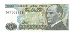 7. Emisyon 1.Tertip 10 Türk Lirası Seri B07 ÇİL TCK9704 - 1