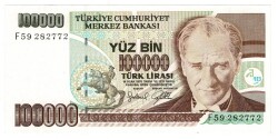 7. Emisyon 3. Tertip 100.000 TL Seri F59 Çil TCK9535 - 1