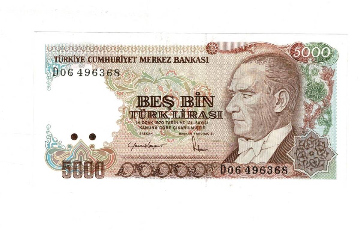 7. Emisyon 2. Tertip 5000 Türk Lirası Seri D06 ÇİL - TCK9890 - 1
