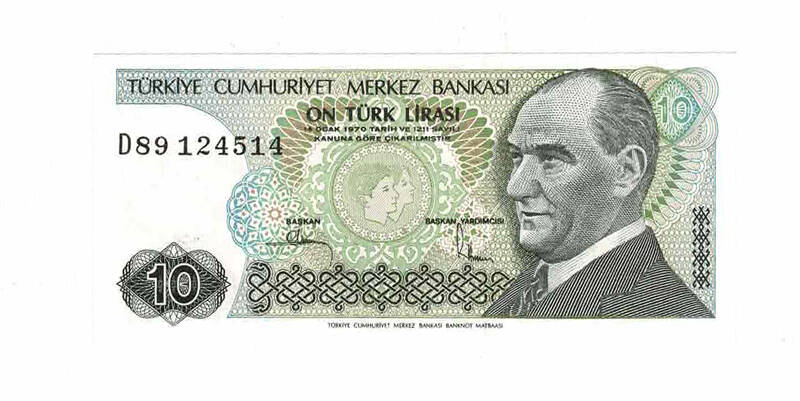 7. Emisyon 2.Tertip 10 Türk Lirası Seri D89 ÇİL TCK9712 - 1