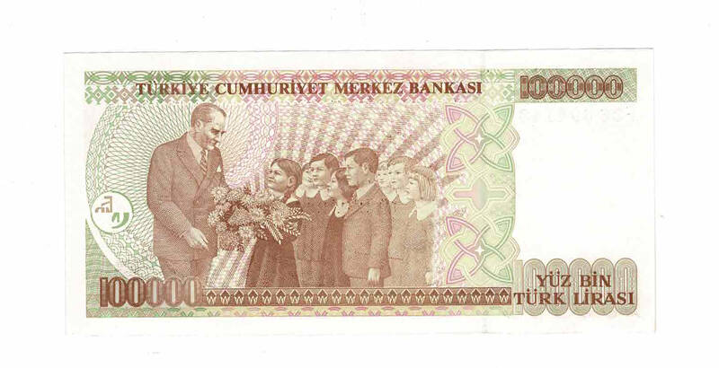 7. Emisyon 3.Tertip 100.000 Türk Lirası Seri F36 ÇİL TCK9748 - 2