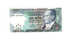 7. Emisyon 4. Tertip 10.000 Türk Lirası Seri J90 - ÇİL TCK9923 - 2