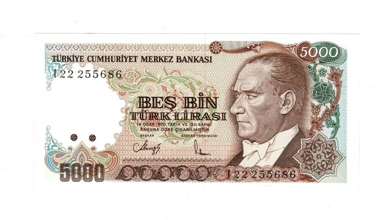 7. Emisyon 4. Tertip 5000 Türk Lirası Seri I22 ÇİL - TCK9887 - 1