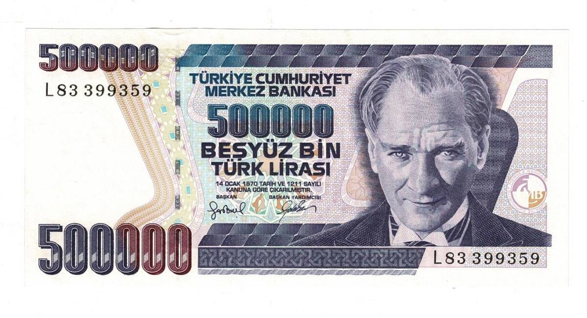 7. Emisyon 4. Tertip 500.000 Türk Lirası Seri L83 ÇİL - TCK9826 - 1