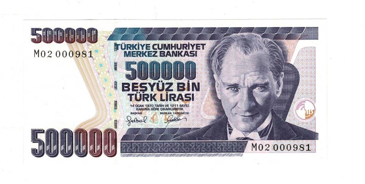7. Emisyon 4. Tertip 500.000 Türk Lirası Seri M02 ÇİL *Güzel Numara* TCK9831 - 1