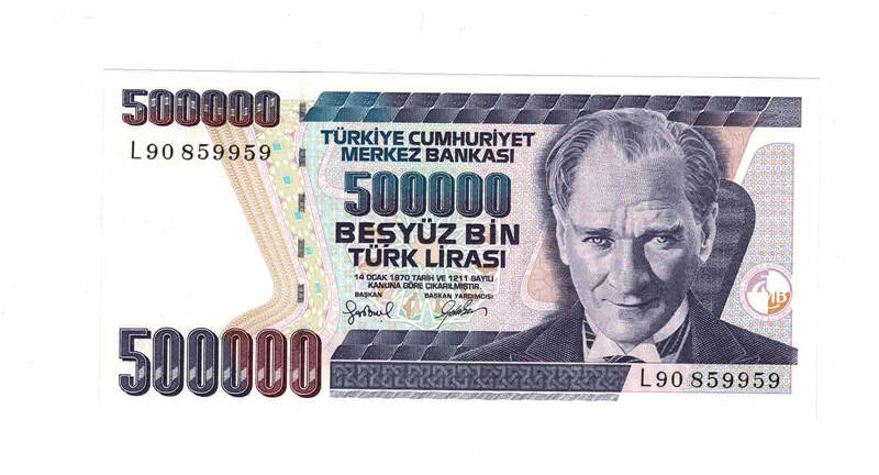 7. Emisyon 4.Tertip 500.000 Türk Lirası Seri L90 ÇİL TCK9769 - 1
