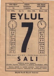 7 Eylül 1965 Takvim Yaprağı EFM(N)3592 - 3