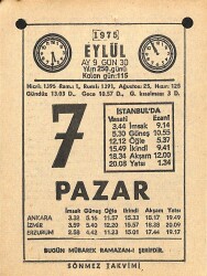 7 Eylül 1975 Takvim Yaprağı - Doğum Günü Hediyesi EFM(N)12489 - Gökçekoleksiyon