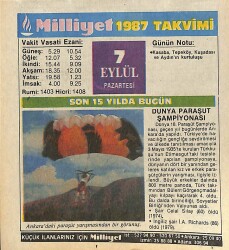 7 Eylül 1987 Takvim Yaprağı - Doğum Günü Hediyesi EFMN14124 - Gökçekoleksiyon