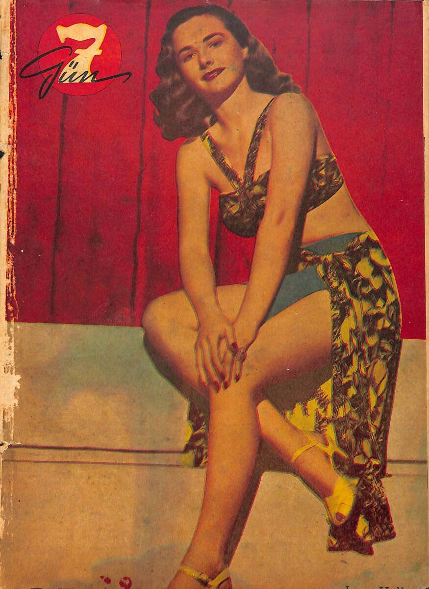 7 Gün Haftalık Resimli Mecmua 18 Eylül 1948 Sayı : 27 - Esrarkeş Sinema Yıldızları * Robert Mitchum Ve Lila Leeds NDR98046 - 1