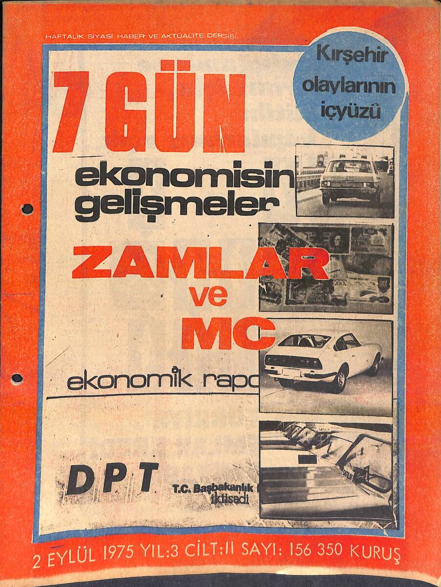 7 Gün Haftalık Siyasi Haber Ve Aktüalite Dergisi 2 Eylül 1975 Sayı: 156 NDR93066 - 1