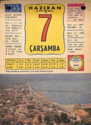 7 Haziran 1972 Takvim Yaprağı - Doğum Günü Hediyesi EFM(N)12439 - Gökçekoleksiyon