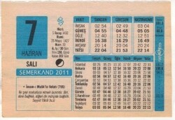 7 Haziran 2011 Takvim Yaprağı EFM(N)1203 - 2