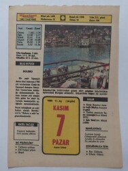 7 Kasım 1982 Takvim Yaprağı - Doğum Günü Hediyesi EFM(N)7343 - Gökçekoleksiyon