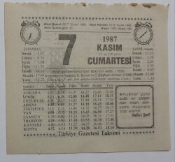 7 Kasım 1987 Takvim Yaprağı - Doğum Günü Hediyesi EFM(N)7146 - Gökçekoleksiyon