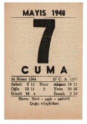 7 Mayıs 1948 Takvim Yaprağı EFM891 - 1