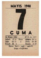 7 Mayıs 1948 Takvim Yaprağı EFM891 - 3