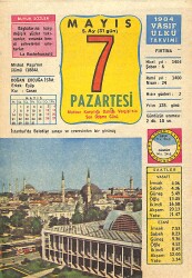 7 Mayıs 1984 Takvim Yaprağı - Doğum Günü Hediyesi EFMN15170 - Gökçekoleksiyon