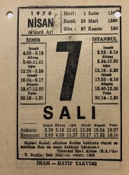 7 Nisan 1970 Takvim Yaprağı - Doğum Günü Hediyesi EFM(N)8262 - 1