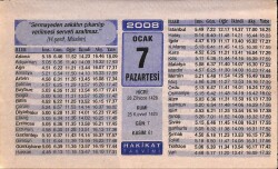 7 Ocak 2008 Takvim Yaprağı - Doğum Günü Hediyesi EFM(N)7473 - Gökçekoleksiyon