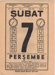 7 Şubat 1963 Takvim Yaprağı EFM(N)5696 - 3