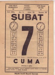 7 Şubat 1964 Takvim Yaprağı EFM(N)5717 - 2