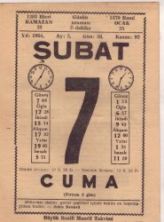 7 Şubat 1964 Takvim Yaprağı EFM(N)5717 - 1