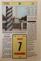 7 Şubat 1980 Takvim Yaprağı - Doğum Günü Hediyesi EFM(N)7616 - Gökçekoleksiyon