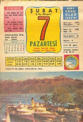 7 Şubat 1983 Takvim Yaprağı - Doğum Günü Hediyesi EFMN15072 - Gökçekoleksiyon