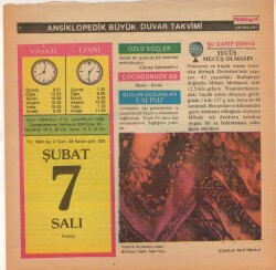 7 Şubat 1984 Takvim Yaprağı EFM(N)5161 - Gökçekoleksiyon