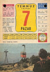 7 Temmuz 1974 Takvim Yaprağı - Doğum Günü Hediyesi EFM(N)9440 - Gökçekoleksiyon